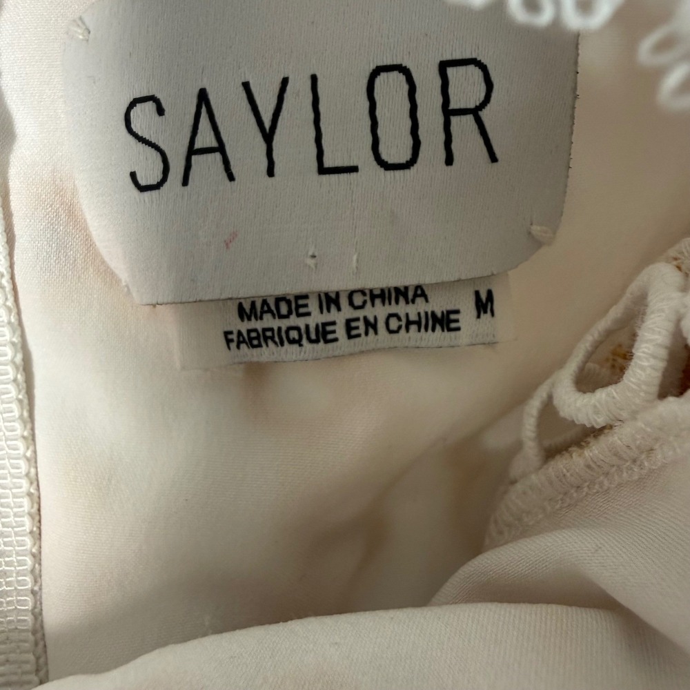 SAYLOR Cream & Gold Eyelet Embroidered Romper - Picture 3 of 9